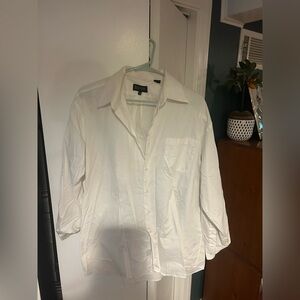 Claiborne White Casual Button Down Shirt